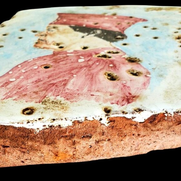 Duke de Montefelto Portrait Copy Hand-Painted Ceramic Tile - Picture 5 of 13